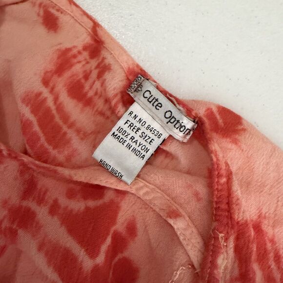 Cute Options Dress Women's Free Size Boho Embroidered Sleeveless Tie Dye - Picture 7 of 8